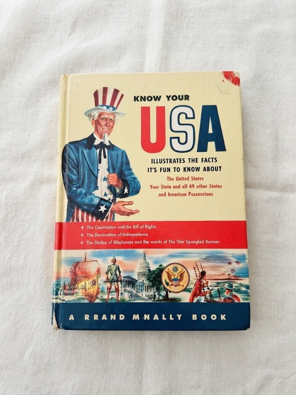 Vintage 1966 Know Your USA Rand McNally Hardcover Book State Facts Maps